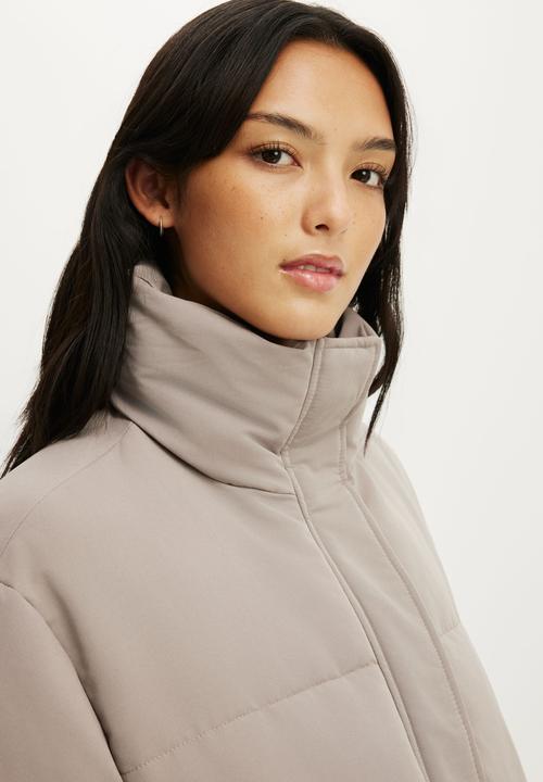Cotton On - The Mother Puffer Soft Touch Jacket - Desert Grey