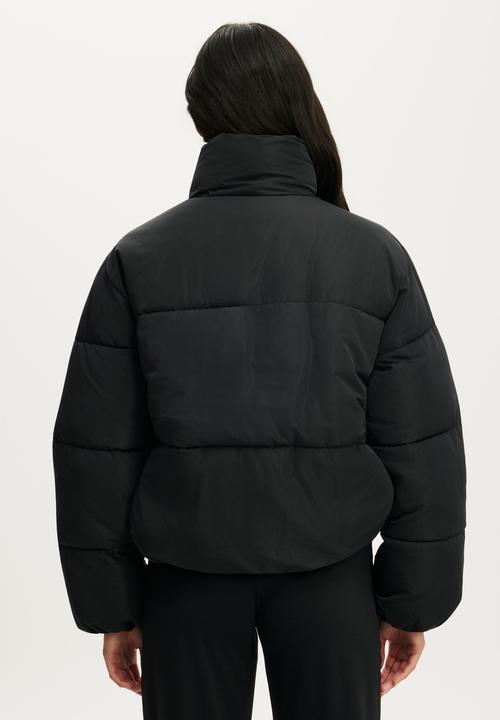 Cotton On - The Mother Puffer Funnel Neck Jacket - Black