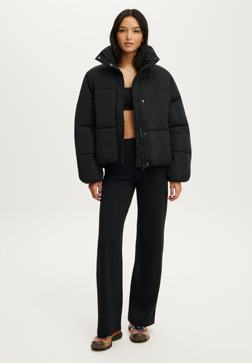Cotton On - The Mother Puffer Funnel Neck Jacket - Black