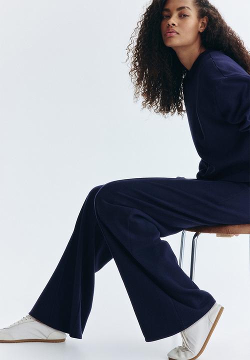 H&M - Crease-leg trousers - navy blue