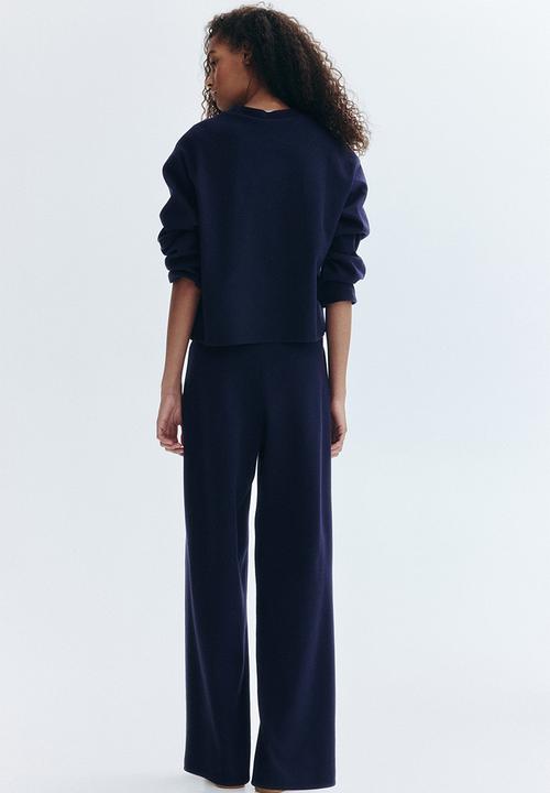 H&M - Crease-leg trousers - navy blue