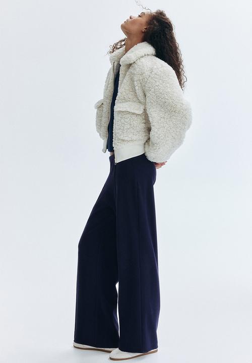 H&M - Crease-leg trousers - navy blue