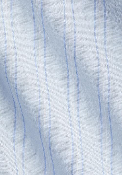 H&M - Tie-front cotton blouse - light blue/striped