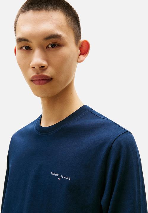 Tommy Hilfiger - Tjm Slim Chest Linear Ls Tee Ext - Dark Night Navy