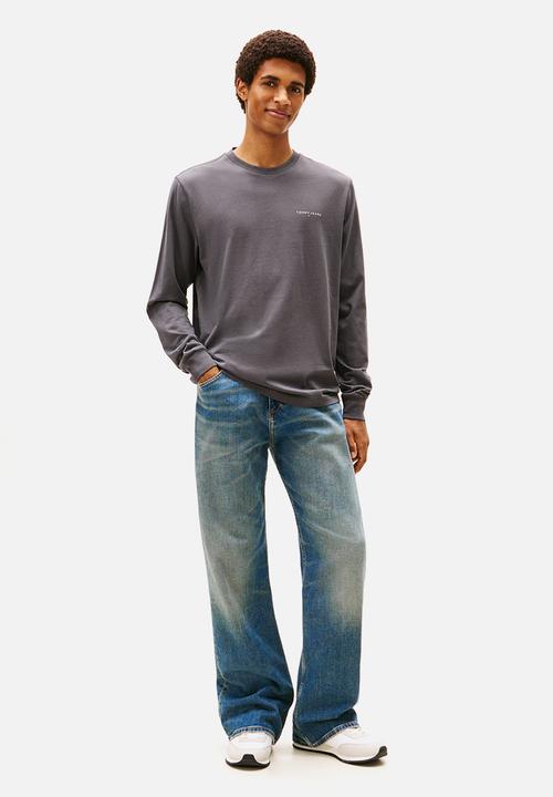 Tommy Hilfiger - Tjm Slim Chest Linear Ls Tee Ext - Washed Black
