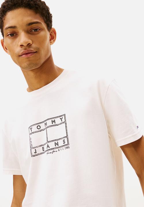 Tommy Hilfiger - Tjm Reg Center Flag Ss Tee - Ancient White