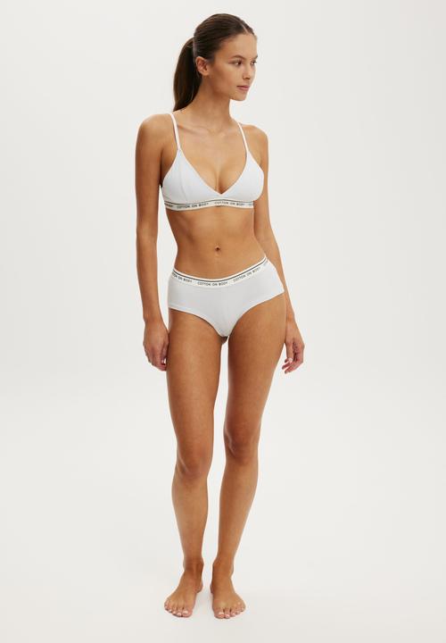 Cotton On - Branded cotton cheeky boyshort - cloud blue