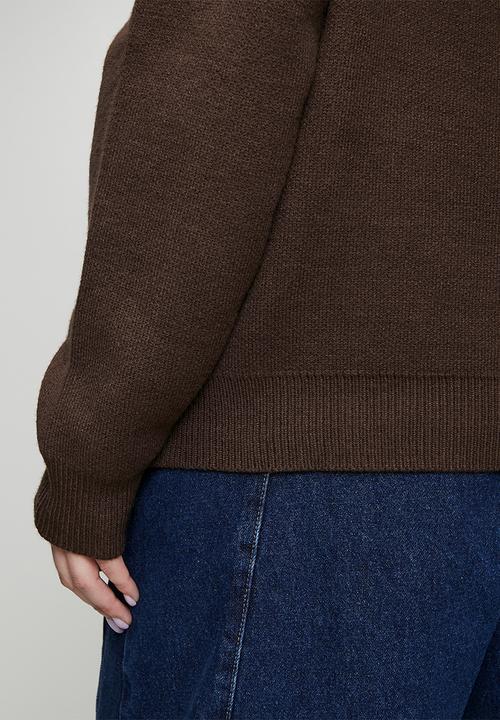 Me&B - Plus Essential Jumper in Textured Amore - Brown