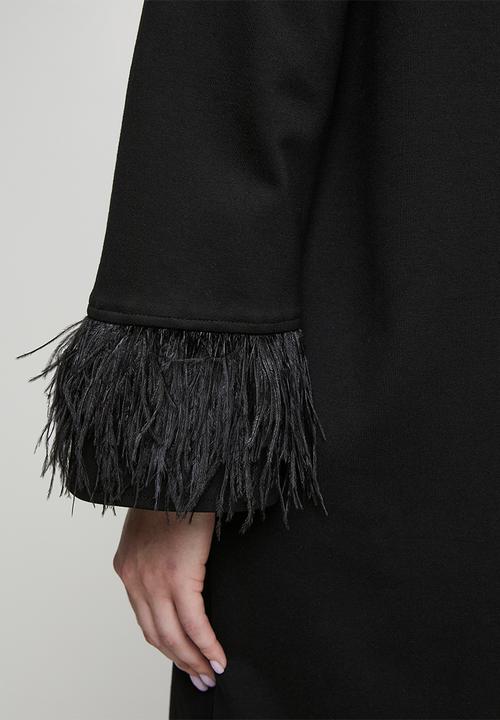 Me&B - Plus The Eye Candy Feather Dress - Black
