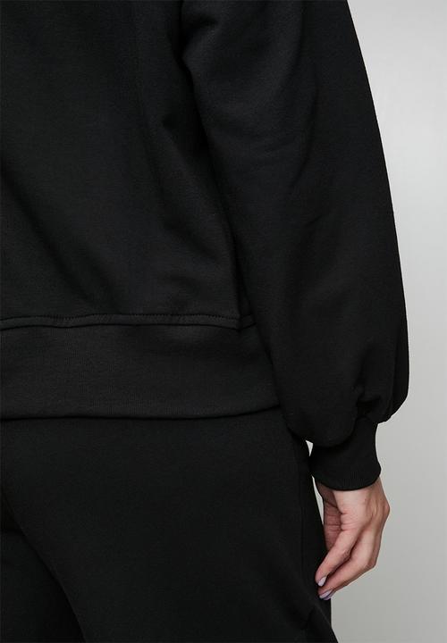 Me&B - Plus Cornelli Face Sweat Top - Black