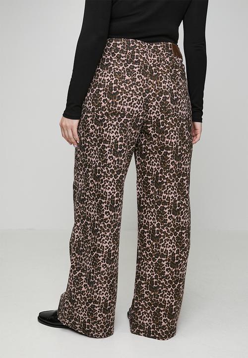 Me&B - Plus Roxy Wide Leg Jeans - Pink Animal