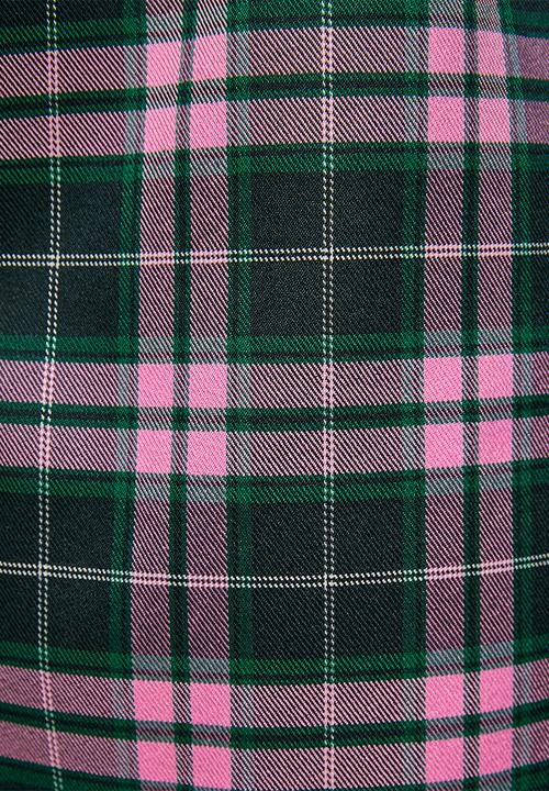 Me&B - Plus Check Straight Leg Trousers - Pink/Green