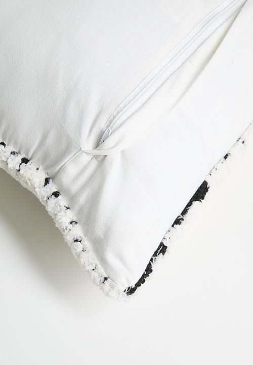 Sixth Floor - Tufted Stripe Woven Cushion Cover - Black & White