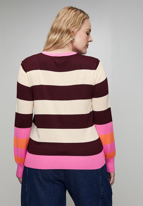 Me&B - Plus Luxe Jumper in Candy Stripe - Multi