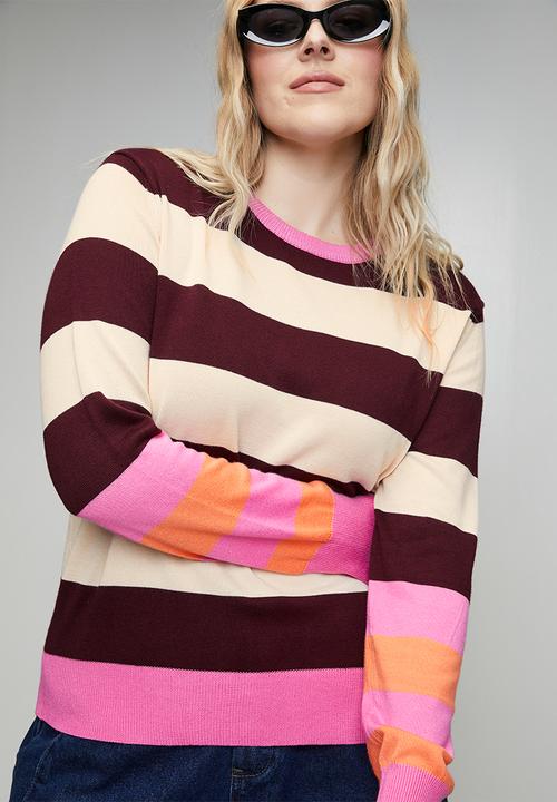 Me&B - Plus Luxe Jumper in Candy Stripe - Multi