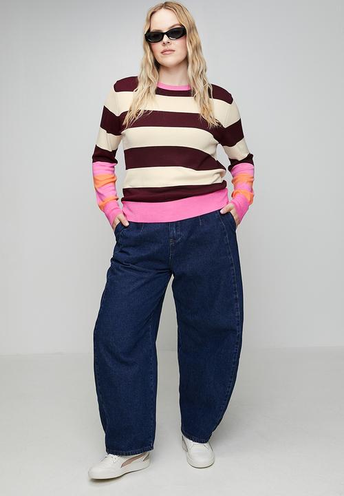 Me&B - Plus Luxe Jumper in Candy Stripe - Multi