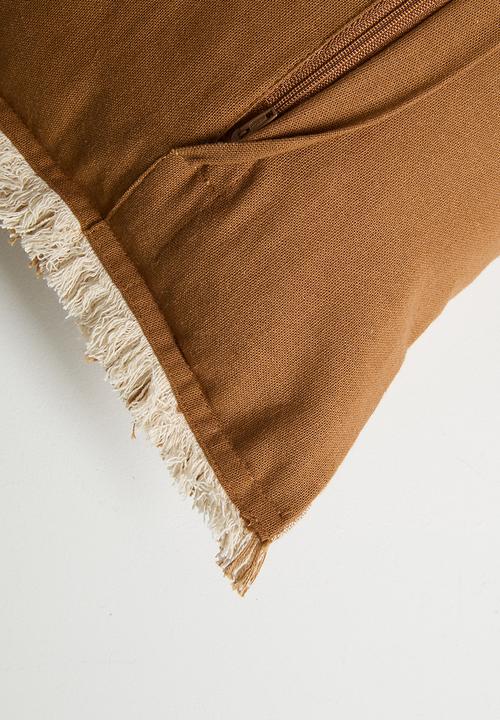 Sixth Floor - Fringe Woven Cushion Cover - Rust