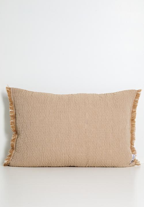 Fringe Woven Cushion Cover - Rust