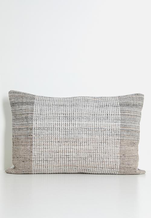 Contrast Stitching Woven Cushion Cover - Neutral