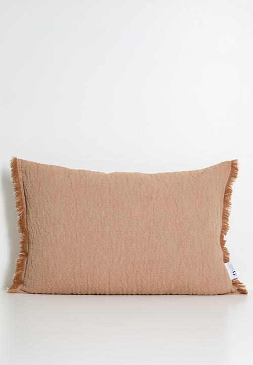 Fringe Woven Cushion Cover - Mauve