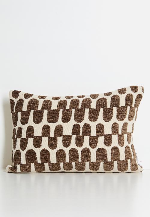 Art Deco Jacquard Cushion Cover - Rust