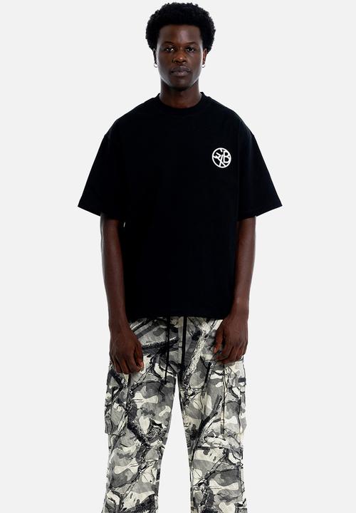 GALXBOY - COIN EMBROIDERY T-SHIRT  - BLACK