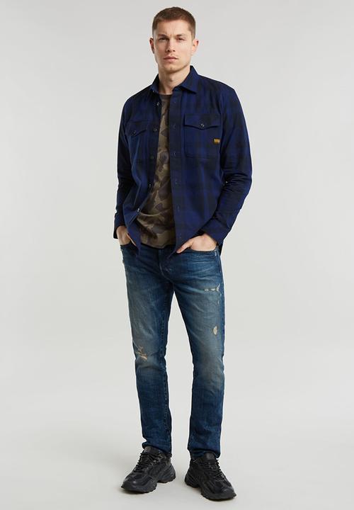 G-STAR - 3301 Slim - worn in mountain dusk destroyed