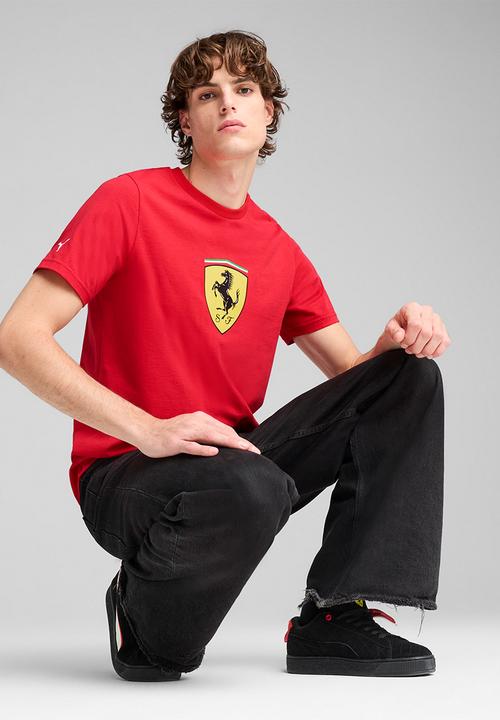 PUMA - Ferrari Race Colored Big Shield Tee - Ross Red
