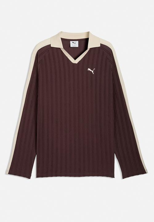 PUMA - T7 Relaxed Retro Long Sleeve Polo - Chocolate Brown