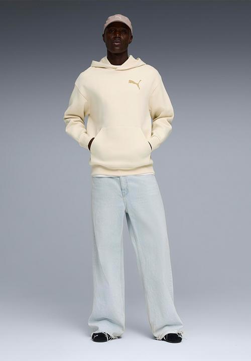 PUMA - ESS ELEVATED CAT LOGO Relaxed Hoodie DK - Alpine Snow