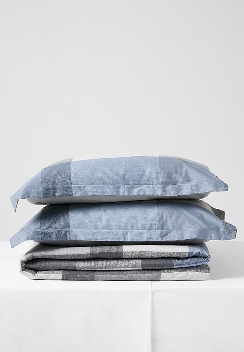 Pop Candy - Check duvet cover set - blue/grey/white
