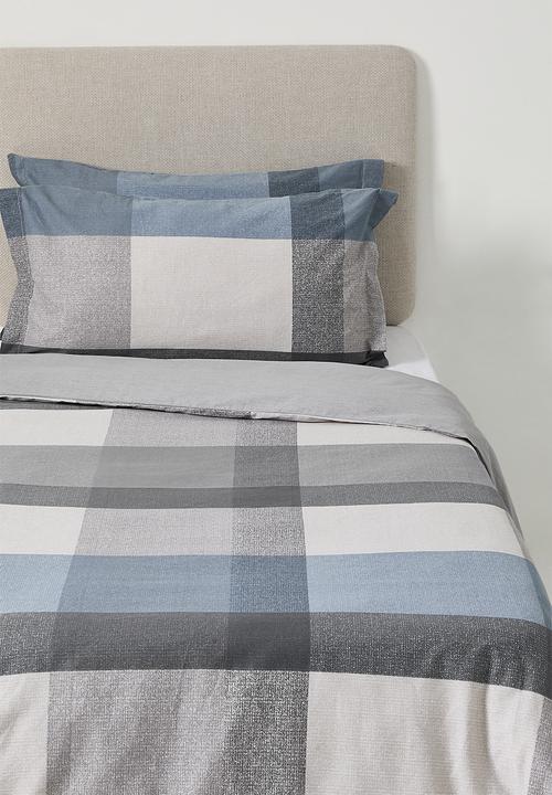 Pop Candy - Check duvet cover set - blue/grey/white