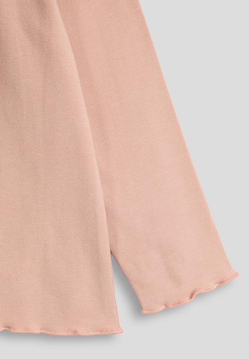 Pop Candy - High neck lettuce hem top - pink
