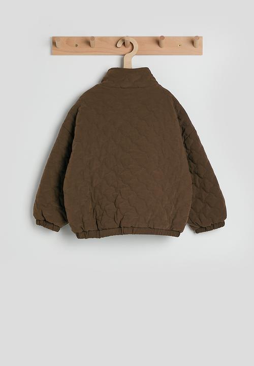 Pop Candy - Wavy diamond quilted jacket with lift-away pockets - chocolate