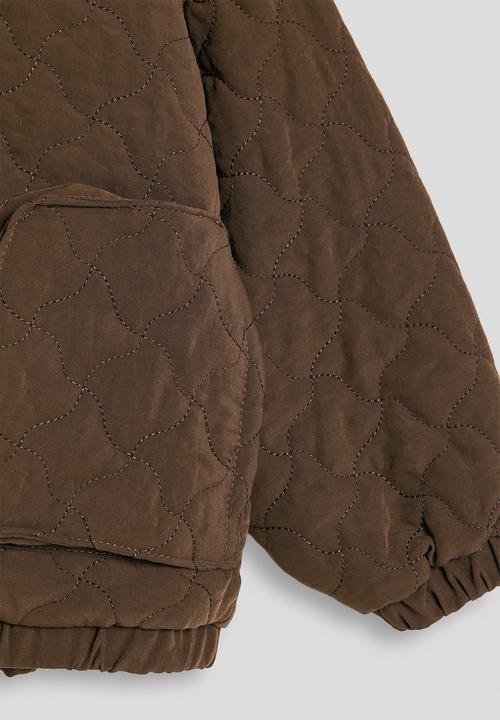 Pop Candy - Wavy diamond quilted jacket with lift-away pockets - chocolate