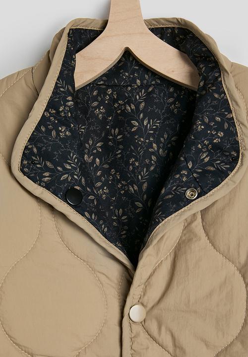 Pop Candy - Onion quilted padded jacket - light brown