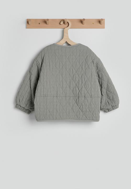 Pop Candy - Diamond quilted jacket with stylised patch pockets - grey