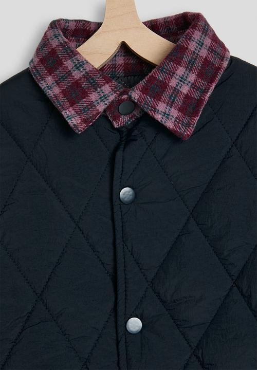 Pop Candy - Diamond quilted flannel shirt jacket - navy/multi
