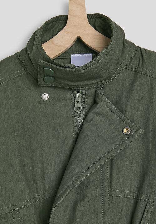 Pop Candy - Funnel neck bubble hem vest - reseda green