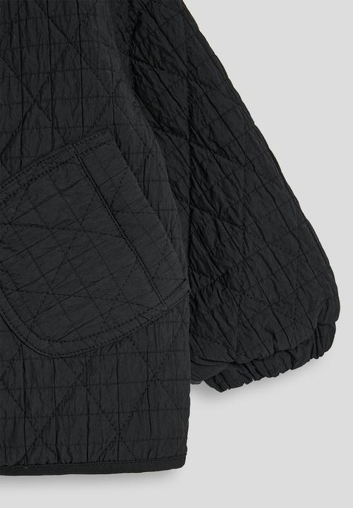 Pop Candy - Diamond quilted jacket with stylised patch pockets - black