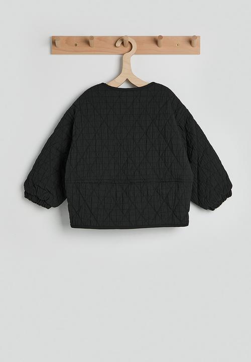 Pop Candy - Diamond quilted jacket with stylised patch pockets - black
