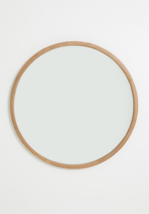 Mira round wooden mirror - Natural
