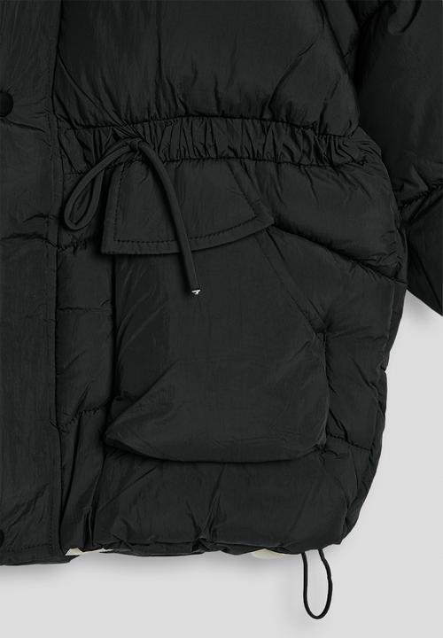 Pop Candy - Box quilted puffer jacket - black