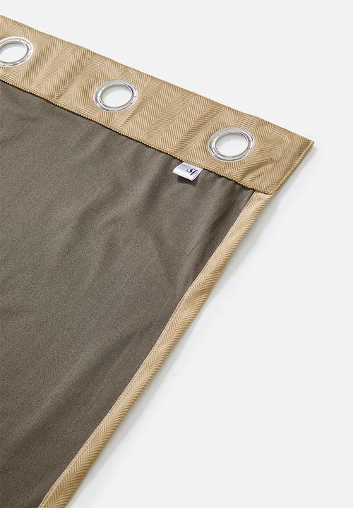Sixth Floor - Herringbone Velvet Selflined Curtain Eyelet - Sand