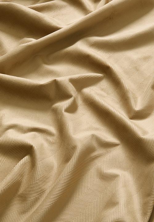 Sixth Floor - Herringbone Velvet Selflined Curtain Eyelet - Sand