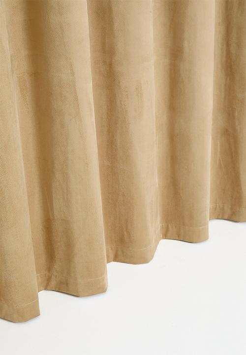 Sixth Floor - Herringbone Velvet Selflined Curtain Eyelet - Sand