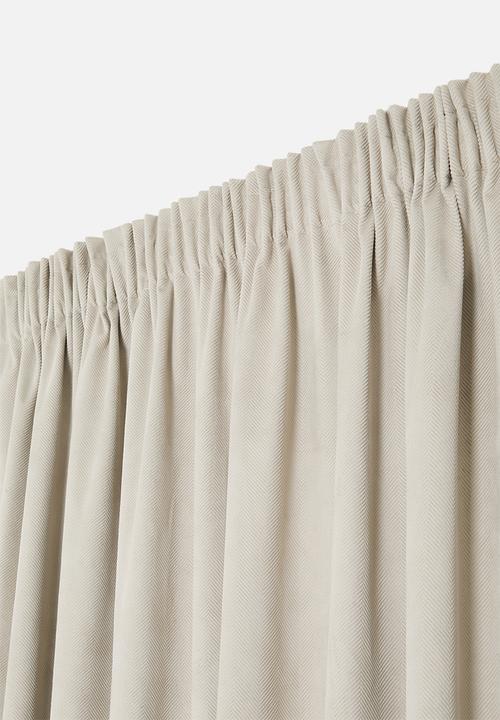 Sixth Floor - Herringbone Velvet Selflined Curtain Taped - Taupe