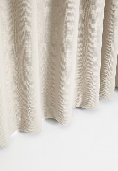 Sixth Floor - Herringbone Velvet Selflined Curtain Taped - Taupe