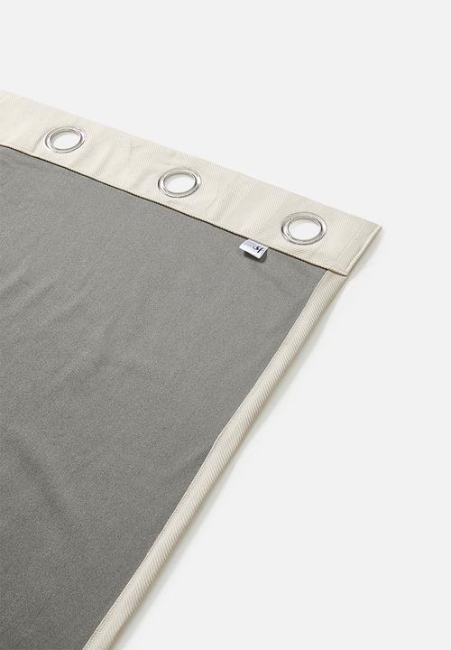 Sixth Floor - Herringbone Velvet Self lined Curtain Eyelet - Taupe