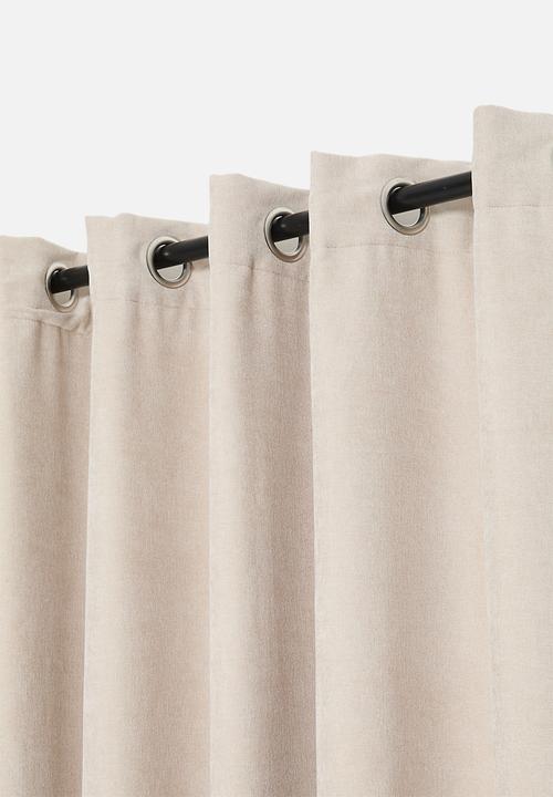 Sixth Floor - Osiris Chenille Lined Curtains Eyelet - Natural